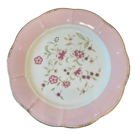 NEW Grace Teaware Pink Corn Flower 8” Salad Dessert Plates Set of 4 - Picture 1 of 16